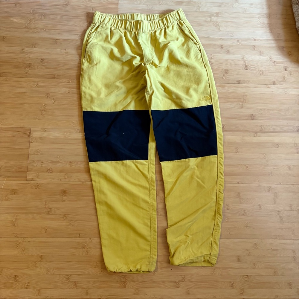 The North Face Yellow and Black Joggers with Elastic Waistband
